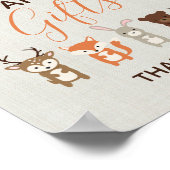 ウッドランド赤ちゃんシャワーカードとギフトサイン ポスター (角)