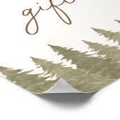 ウッドランド赤ちゃんシャワーカードとギフトサイン ポスター (角)