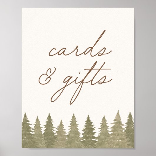 ウッドランド赤ちゃんシャワーカードとギフトサイン ポスター (正面)