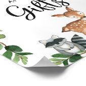 ウッドランド赤ちゃんシャワーカードとギフトサイン ポスター (角)