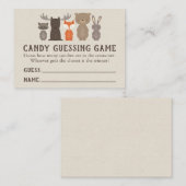 ウッドランド赤ちゃんシャワーキャンディ推測ゲームカード 名刺 (正面/裏面)