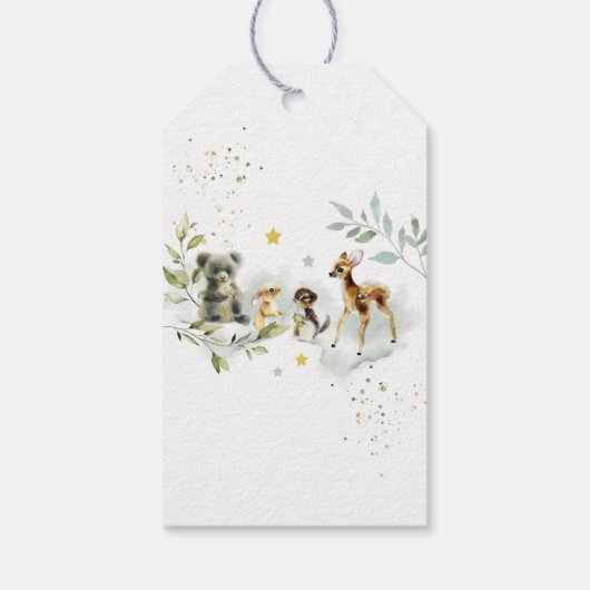 ウッドランド赤ちゃんシャワーギフトラベル ギフトタグ (裏面)