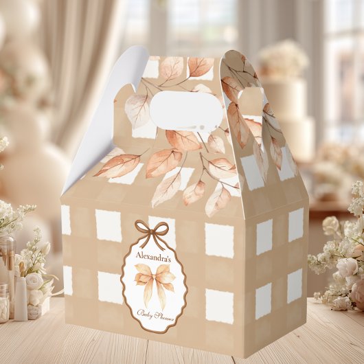 ウッドランド赤ちゃんシャワーギンガム フェイバーボックス