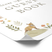 ウッドランド赤ちゃんシャワーゲストブックサイン ポスター (角)