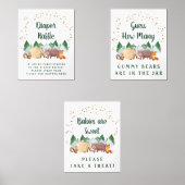 ウッドランド赤ちゃんシャワーゲームがポスターセットを引き立てる (正面)