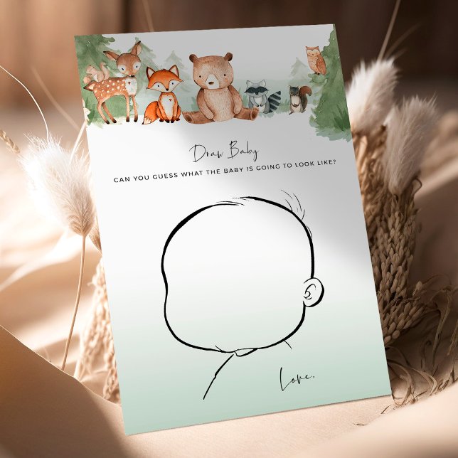 ウッドランド赤ちゃんシャワーゲームドローベビー! (クリエイターアップロード済み)