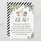ウッドランド赤ちゃんシャワーゲーム – いくつかを推測 招待状 (正面/裏面)