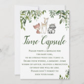 ウッドランド赤ちゃんシャワーゲーム – タイムカプセル 招待状 (正面)