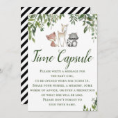 ウッドランド赤ちゃんシャワーゲーム – タイムカプセル 招待状 (正面/裏面)