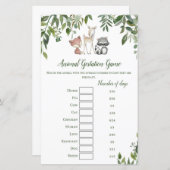 ウッドランド赤ちゃんシャワーゲーム – 動物の妊娠ゲーム (正面/裏面)