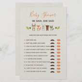 ウッドランド赤ちゃんシャワーゲーム – 彼は彼女は言った (正面/裏面)