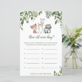 ウッドランド赤ちゃんシャワーゲーム – 彼らは何歳だった (スタンド正面)