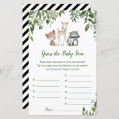 ウッドランド赤ちゃんシャワーゲーム – 推測ベビー項目 (正面/裏面)