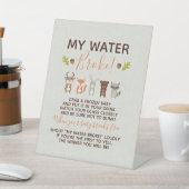 ウッドランド赤ちゃんシャワーゲーム – 私の水が壊れたポスター 台座サイン (インサイチュ)