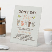 ウッドランド赤ちゃんシャワーゲーム – 言わないベビーポスター 台座サイン (インサイチュ)