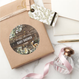 ウッドランド赤ちゃんシャワーシール ラウンドシール