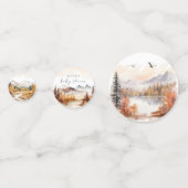 ウッドランド赤ちゃんシャワーテーブル紙吹雪素朴林 コンフェッティ (正面)