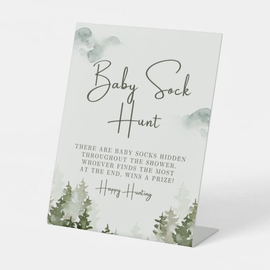 ウッドランド赤ちゃんシャワーパーティー装飾 台座サイン (正面)