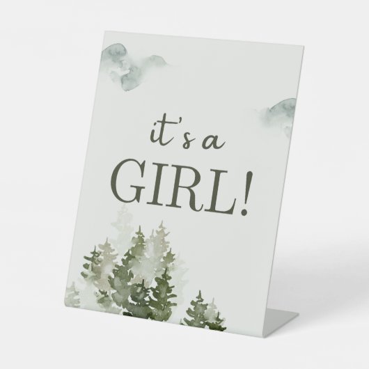 ウッドランド赤ちゃんシャワーパーティー装飾 台座サイン (正面)