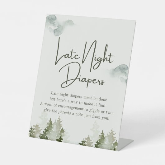 ウッドランド赤ちゃんシャワーパーティー装飾 台座サイン (正面)