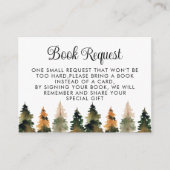 ウッドランド赤ちゃんシャワーブックリクエスト囲いカード エンクロージャーカード (正面)
