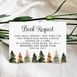 ウッドランド赤ちゃんシャワーブックリクエスト囲いカード エンクロージャーカード