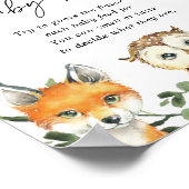 ウッドランド赤ちゃんシャワーベビーの看板 ポスター (角)