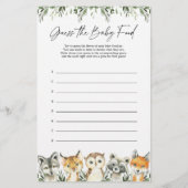 ウッドランド赤ちゃんシャワーベビー食べ物ゲームを推測 (正面)