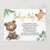 ウッドランド赤ちゃんシャワーベビー インビテーションポストカード (正面)