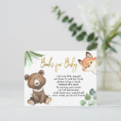 ウッドランド赤ちゃんシャワーベビー インビテーションポストカード (スタンド正面)
