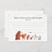 ウッドランド赤ちゃんシャワーボーイブルーおむつゲームカード アドバイスカード (正面/裏面)