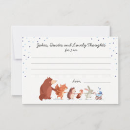 ウッドランド赤ちゃんシャワーボーイブルーおむつゲームカード アドバイスカード