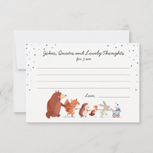 ウッドランド赤ちゃんシャワーボーイブルーおむつゲームカード アドバイスカード