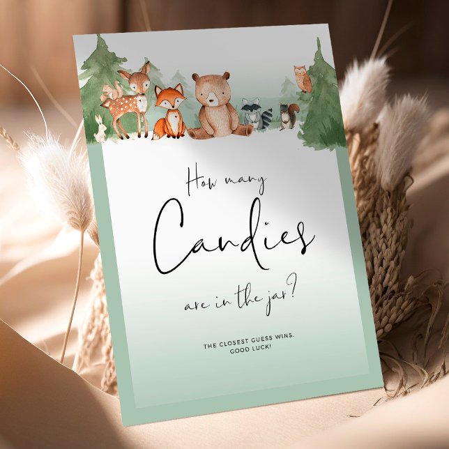 ウッドランド赤ちゃんシャワーミニサインキャンディーは何個？ (クリエイターアップロード済み)