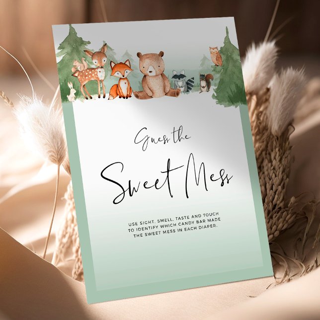 ウッドランド赤ちゃんシャワーミニサイン混乱を推測 (クリエイターアップロード済み)