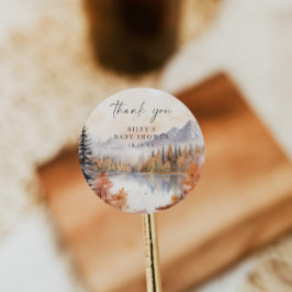 ウッドランド赤ちゃんシャワー丸いステッカー山少年 ラウンドシール