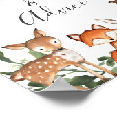 ウッドランド赤ちゃんシャワー予測とアドバイス標識 ポスター (角)