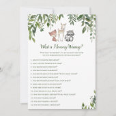 ウッドランド赤ちゃんシャワー何ママ着てゲーム5x7 招待状 (正面)