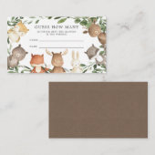 ウッドランド赤ちゃんシャワー何枚のエンクロージャカードを推測 エンクロージャーカード (正面/裏面)