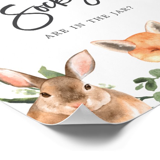 ウッドランド赤ちゃんシャワー何枚のソックスのポスター ポスター (角)