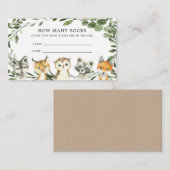 ウッドランド赤ちゃんシャワー何枚のソックスカードを推測 エンクロージャーカード (正面/裏面)