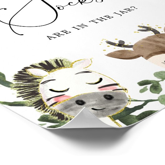 ウッドランド赤ちゃんシャワー何靴下のサインを推測 ポスター (角)