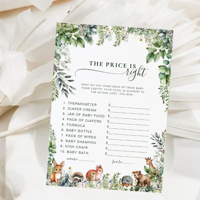 ウッドランド赤ちゃんシャワー価格推測ゲーム (クリエイターアップロード済み)