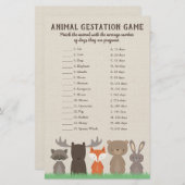 ウッドランド赤ちゃんシャワー動物の妊娠ゲームクイズ (正面/裏面)