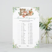 ウッドランド赤ちゃんシャワー動物妊娠ゲーム (スタンド正面)