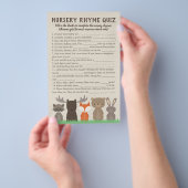 ウッドランド赤ちゃんシャワー子供部屋韻クイズゲームカード チラシ (ハンドル)