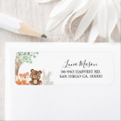 ウッドランド赤ちゃんシャワー戻りアドレス ラベル (インサイチュ)