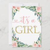 ウッドランド赤ちゃんシャワー招待状女の子だ 招待状 (裏面)