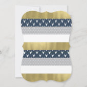 ウッドランド赤ちゃんシャワー招待状、ネイビー、グレー、金ゴールド 招待状 (裏面)