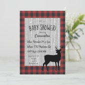 ウッドランド赤ちゃんシャワー招待状 – 赤/黒 招待状 (スタンド正面)
